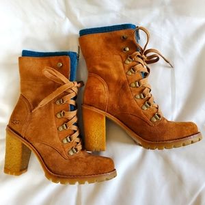 UGG Boots Brown Block Heel
